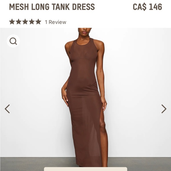SKIMS Other - SKIMS Mesh Long Tank Dress in Cocoa